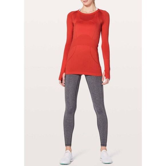 LULULEMON ATHLETICA Swiftly Tech Long Sleece Crew 'Vivid Flame' Size 4 - Picture 2 of 7